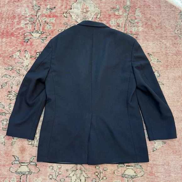 Stafford 44R Mens Navy Blue Blazer Sport Coat Gold Buttons Wool Blend - Picture 2 of 9